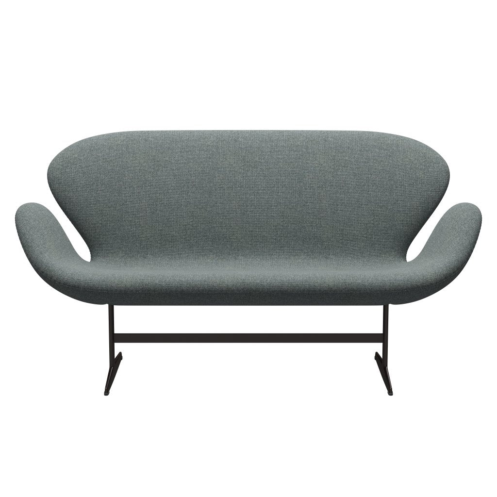 [product_category]-Fritz Hansen Swan Sofa 2 Seater, Brown Bronze/Hallingdal Grey-Fritz Hansen-3321-HAL130-BBBASE-FRI-1