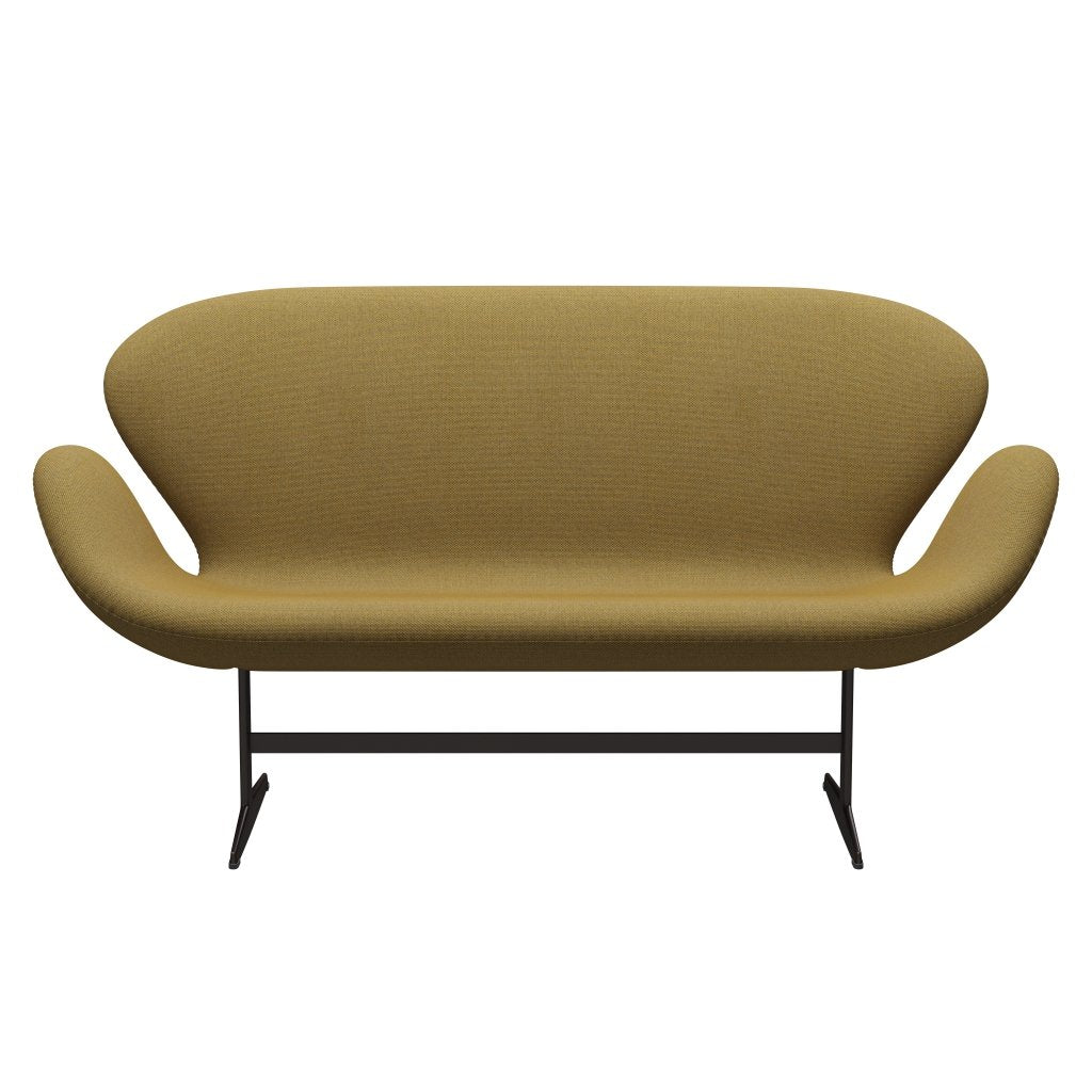[product_category]-Fritz Hansen Swan Sofa 2 Seater, Brown Bronze/Re Wool Golden Yellow/Natural-Fritz Hansen-3321-REW458-BBBASE-FRI-1