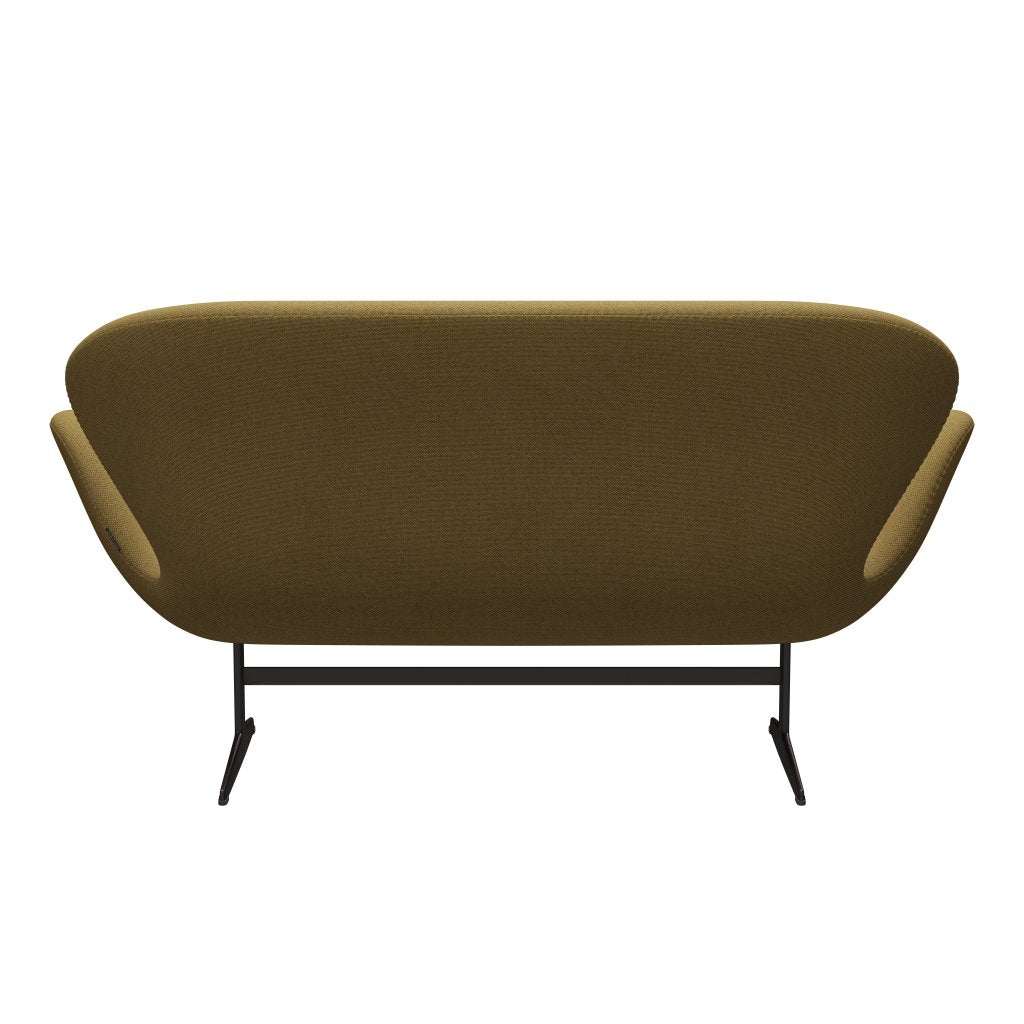 [product_category]-Fritz Hansen Swan Sofa 2 Seater, Brown Bronze/Re Wool Golden Yellow/Natural-Fritz Hansen-3321-REW458-BBBASE-FRI-4