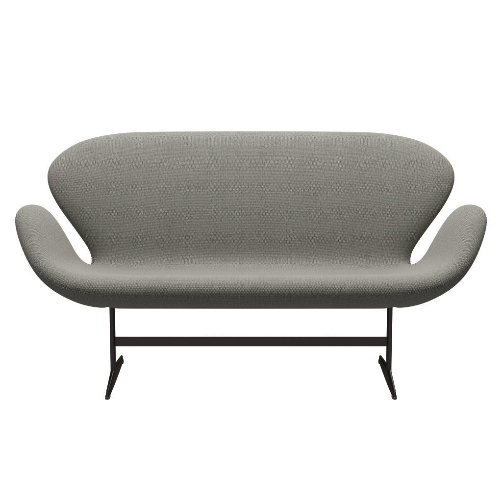 [product_category]-Fritz Hansen Swan Sofa 2 Seater, Brown Bronze/Re Wool Grey White/Plain-Fritz Hansen-3321-REW128-BBBASE-FRI-1