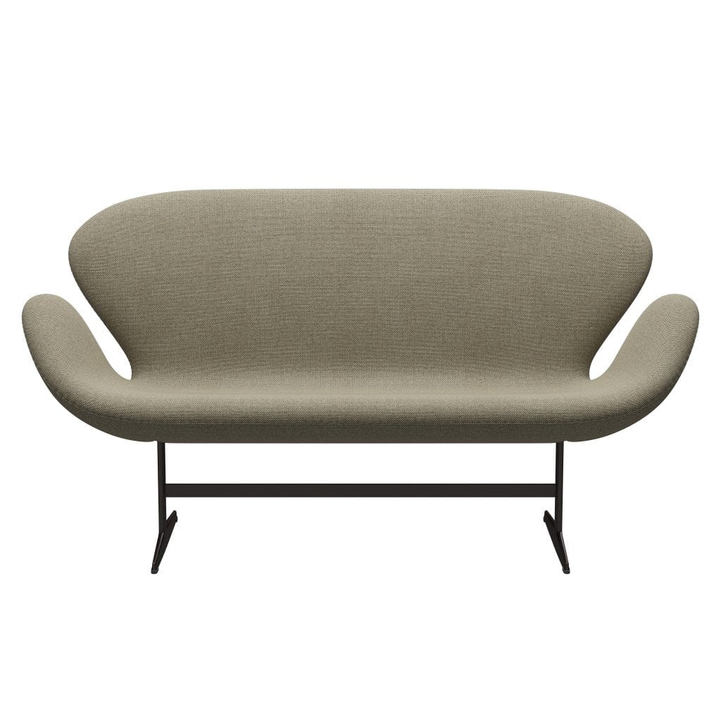 [product_category]-Fritz Hansen Swan Sofa 2 Seater, Brown Bronze/Re Wool Light Beige/Natural-Fritz Hansen-3321-REW218-BBBASE-FRI-1