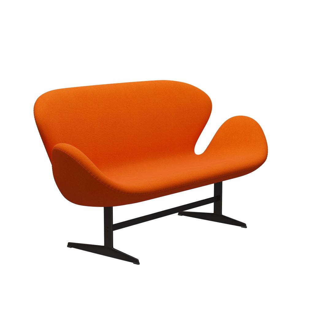 [product_category]-Fritz Hansen Swan Sofa 2 Seater, Brown Bronze/Tonus Light Orange-Fritz Hansen-3321-TON125-BBBASE-FRI-2