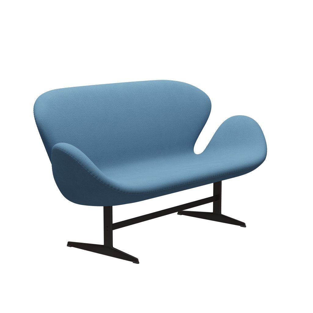 [product_category]-Fritz Hansen Swan Sofa 2 Seater, Brown Bronze/Tonus Pastel Blue-Fritz Hansen-3321-TON508-BBBASE-FRI-2