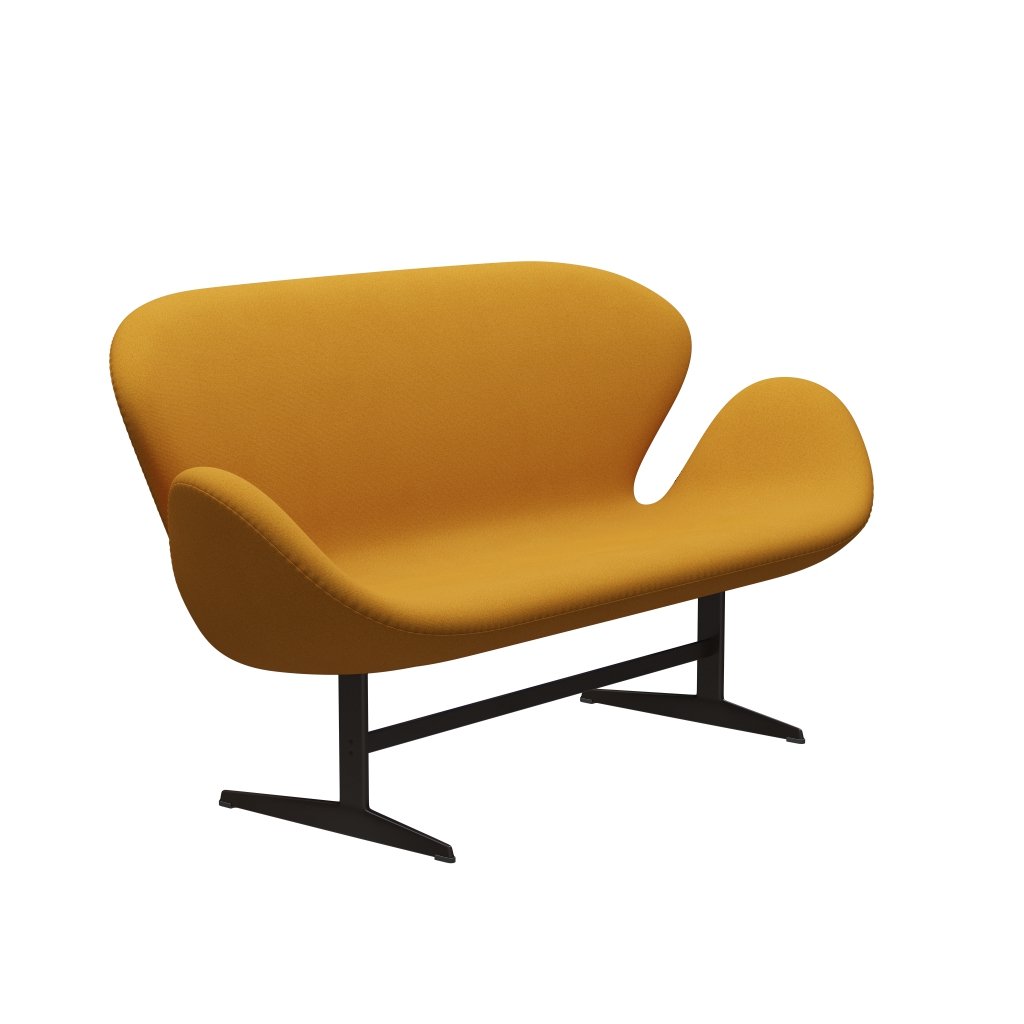 [product_category]-Fritz Hansen Swan Sofa 2 Seater, Brown Bronze/Tonus Warm Yellow-Fritz Hansen-3321-TON454-BBBASE-FRI-2