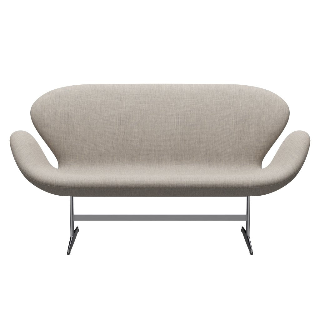 [product_category]-Fritz Hansen Swan Sofa 2 Seater, Satin Brushed Aluminium/Canvas Beige-Fritz Hansen-3321-CA0114-SPAL-FRI-1