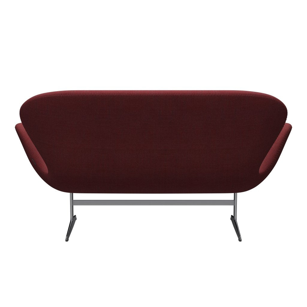 [product_category]-Fritz Hansen Swan Sofa 2 Seater, Satin Brushed Aluminium/Canvas Bordeaux-Fritz Hansen-3321-CA0654-SPAL-FRI-4