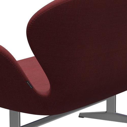 [product_category]-Fritz Hansen Swan Sofa 2 Seater, Satin Brushed Aluminium/Canvas Bordeaux-Fritz Hansen-3321-CA0654-SPAL-FRI-5