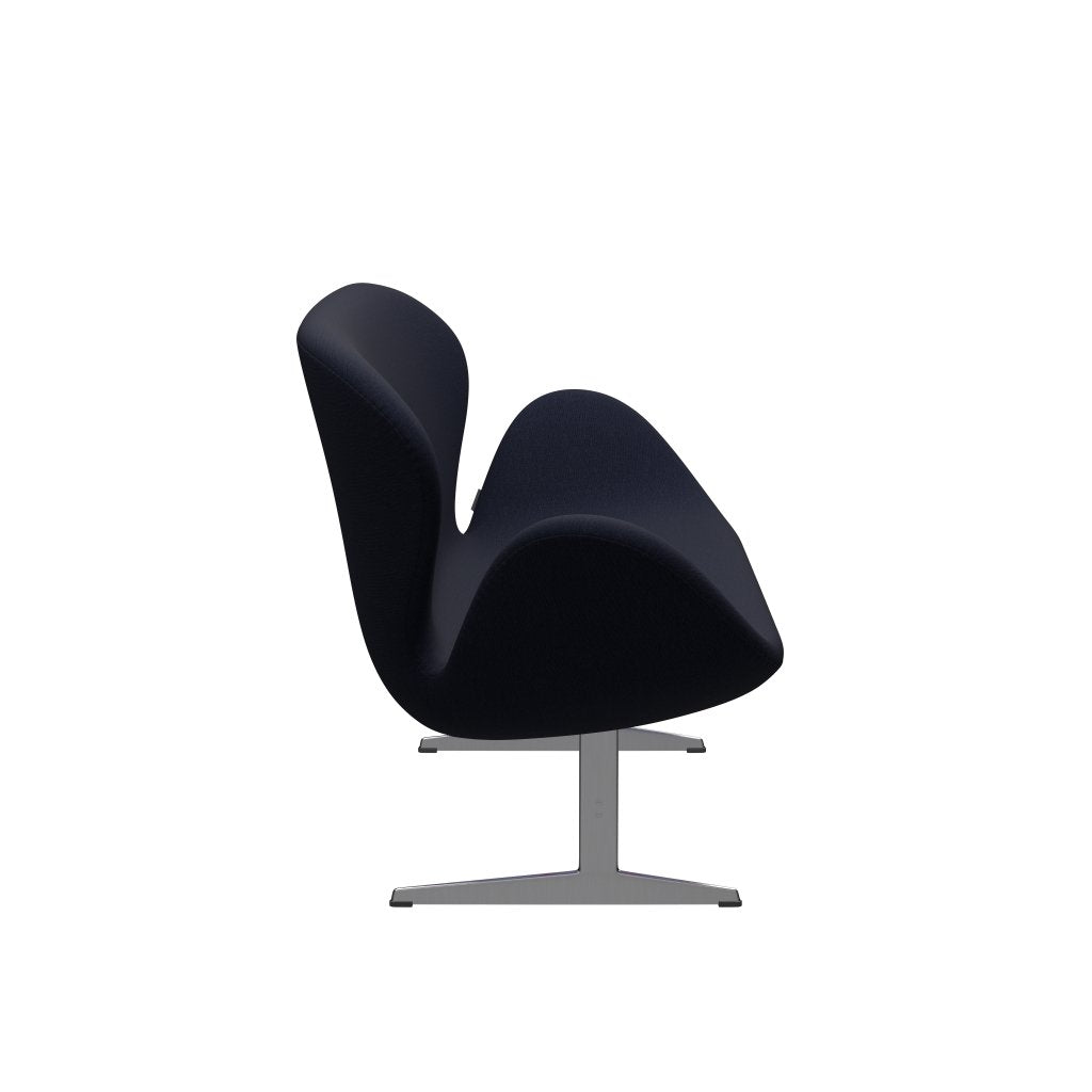 [product_category]-Fritz Hansen Swan Sofa 2 Seater, Satin Brushed Aluminium/Canvas Dark Blue-Fritz Hansen-3321-CA0794-SPAL-FRI-3