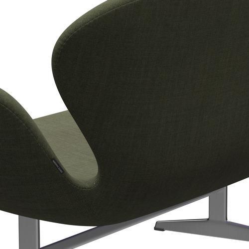 [product_category]-Fritz Hansen Swan Sofa 2 Seater, Satin Brushed Aluminium/Canvas Moss Green-Fritz Hansen-3321-CA0926-SPAL-FRI-5
