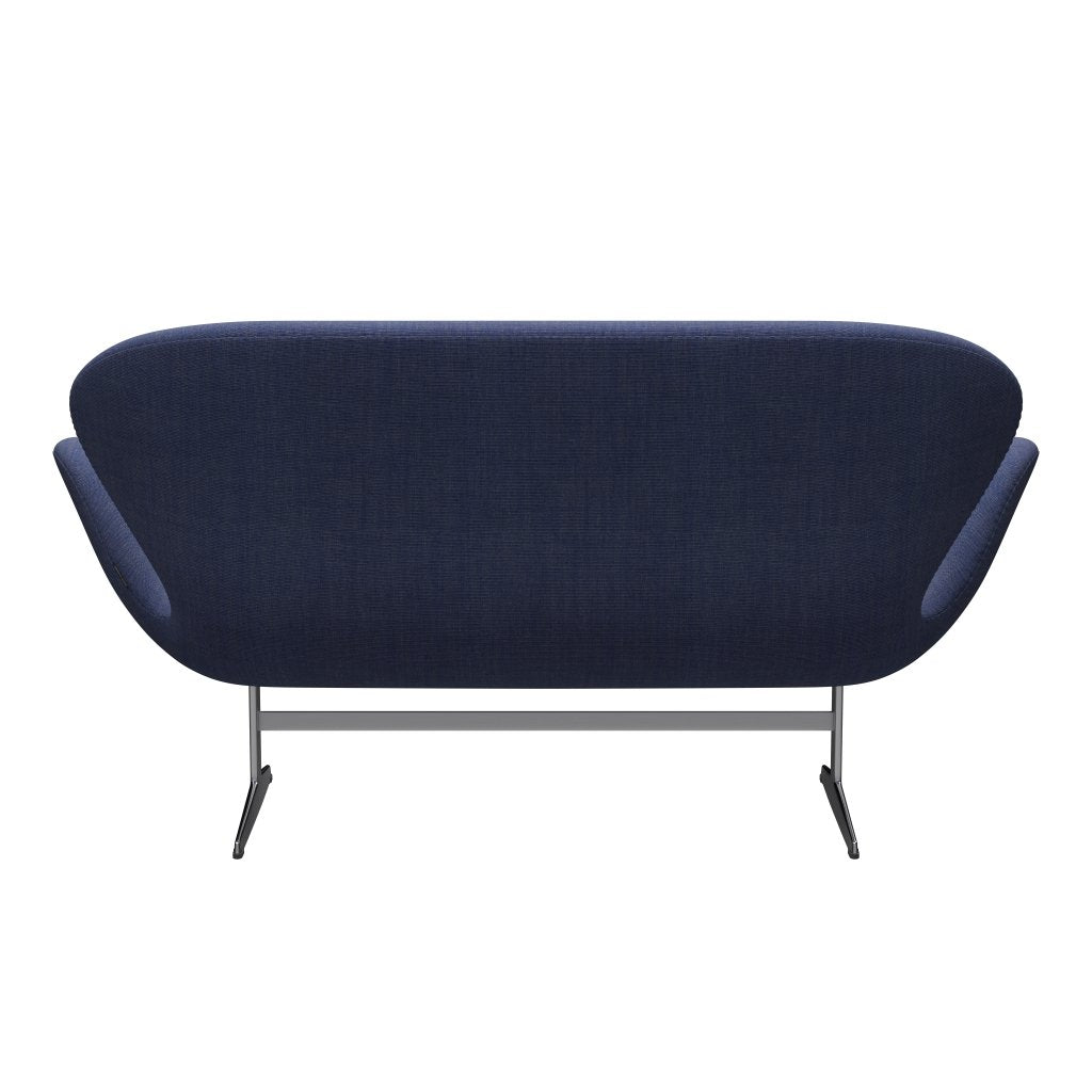 [product_category]-Fritz Hansen Swan Sofa 2 Seater, Satin Brushed Aluminium/Canvas Washed Blue-Fritz Hansen-3321-CA0726-SPAL-FRI-4