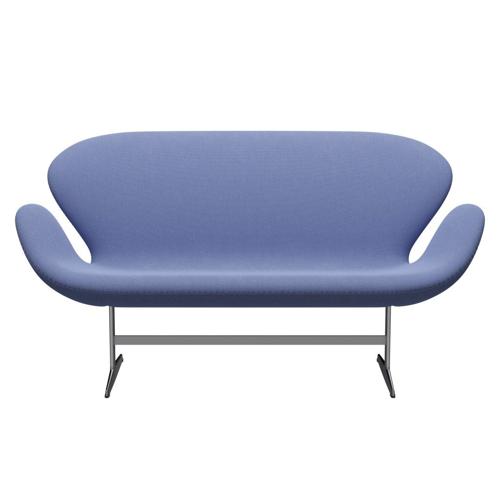 [product_category]-Fritz Hansen Swan Sofa 2 Seater, Satin Brushed Aluminium/Capture Light Blue (4901)-Fritz Hansen-3321-CP4901-SPAL-FRI-1