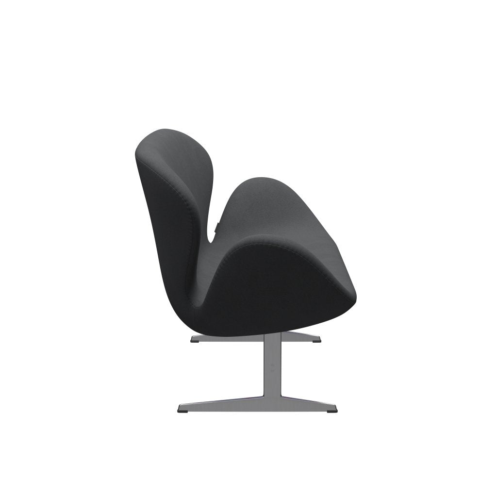 [product_category]-Fritz Hansen Swan Sofa 2 Seater, Satin Brushed Aluminium/Christianshavn Grey Uni-Fritz Hansen-3321-CH1172-SPAL-FRI-3