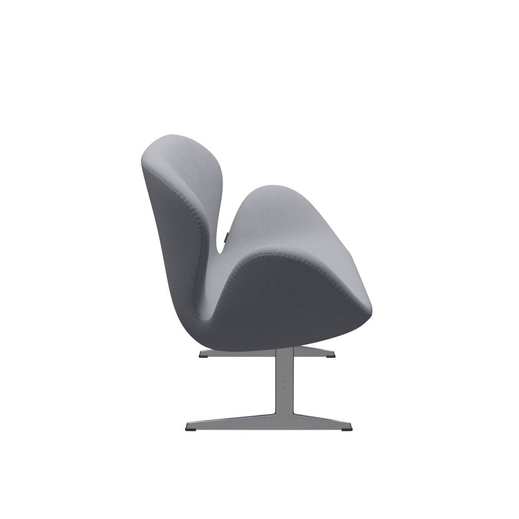 [product_category]-Fritz Hansen Swan Sofa 2 Seater, Satin Brushed Aluminium/Christianshavn Light Grey Plain-Fritz Hansen-3321-CH1170-SPAL-FRI-3