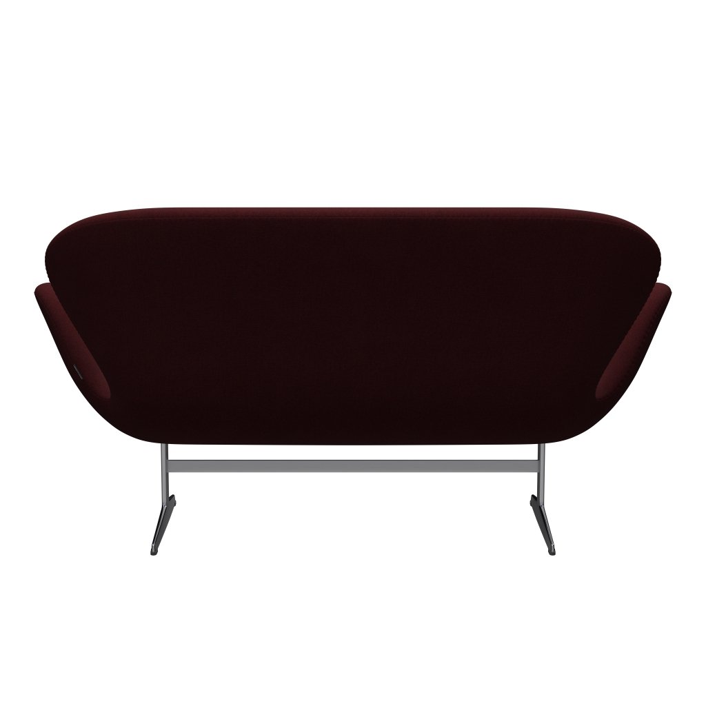 [product_category]-Fritz Hansen Swan Sofa 2 Seater, Satin Brushed Aluminium/Christianshavn Red-Fritz Hansen-3321-CH1141-SPAL-FRI-4