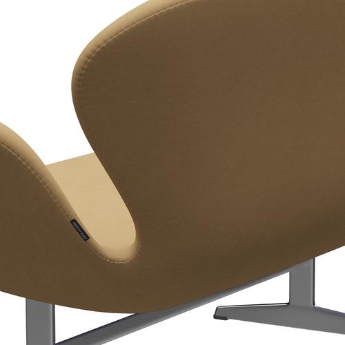 [product_category]-Fritz Hansen Swan Sofa 2 Seater, Satin Brushed Aluminium/Comfort Beige (00280)-Fritz Hansen-3321-C00280-SPAL-FRI-5