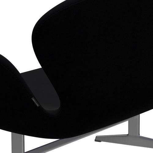 [product_category]-Fritz Hansen Swan Sofa 2 Seater, Satin Brushed Aluminium/Comfort Black (00050)-Fritz Hansen-3321-C00050-SPAL-FRI-5