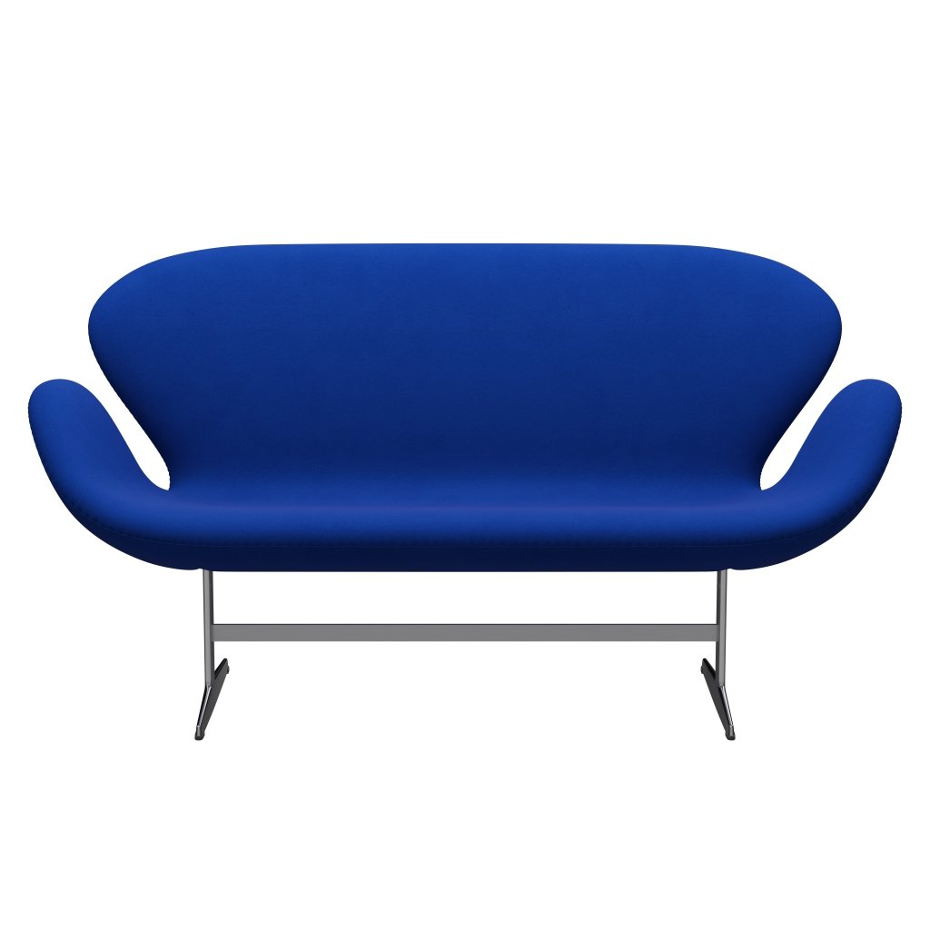 [product_category]-Fritz Hansen Swan Sofa 2 Seater, Satin Brushed Aluminium/Comfort Blue (00035)-Fritz Hansen-3321-C00035-SPAL-FRI-1