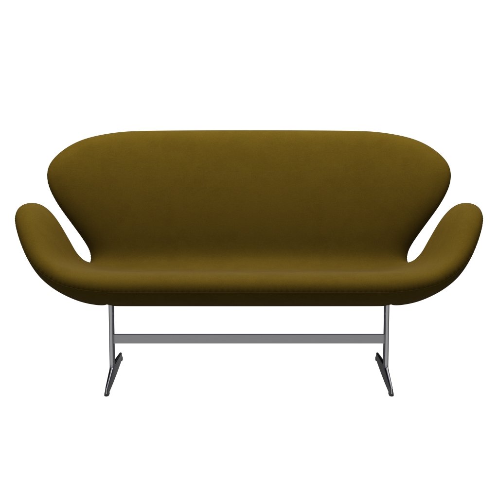 [product_category]-Fritz Hansen Swan Sofa 2 Seater, Satin Brushed Aluminium/Comfort Brown (68007)-Fritz Hansen-3321-C68007-SPAL-FRI-1