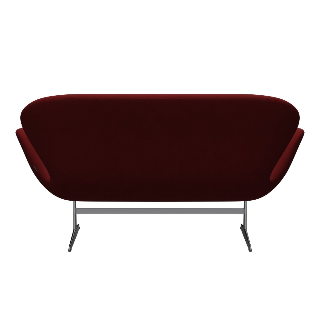 [product_category]-Fritz Hansen Swan Sofa 2 Seater, Satin Brushed Aluminium/Comfort Dark Red (01153)-Fritz Hansen-3321-C01153-SPAL-FRI-4