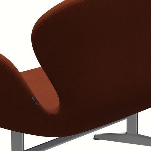 [product_category]-Fritz Hansen Swan Sofa 2 Seater, Satin Brushed Aluminium/Comfort Dark Red (61018)-Fritz Hansen-3321-C61018-SPAL-FRI-7