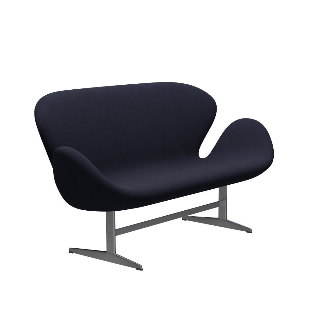 [product_category]-Fritz Hansen Swan Sofa 2 Seater, Satin Brushed Aluminium/Comfort Earth Grey-Fritz Hansen-3321-C66005-SPAL-FRI-2