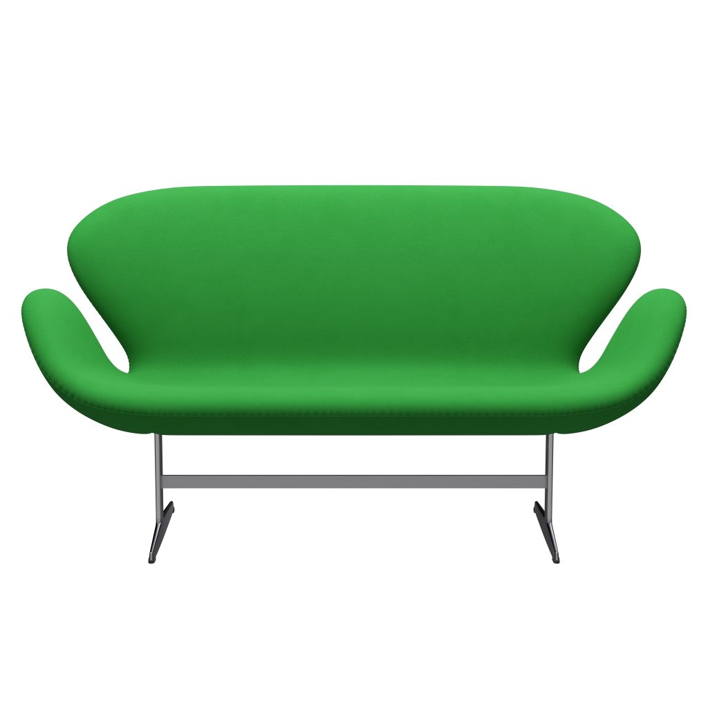 [product_category]-Fritz Hansen Swan Sofa 2 Seater, Satin Brushed Aluminium/Comfort Green (68003)-Fritz Hansen-3321-C68003-SPAL-FRI-1