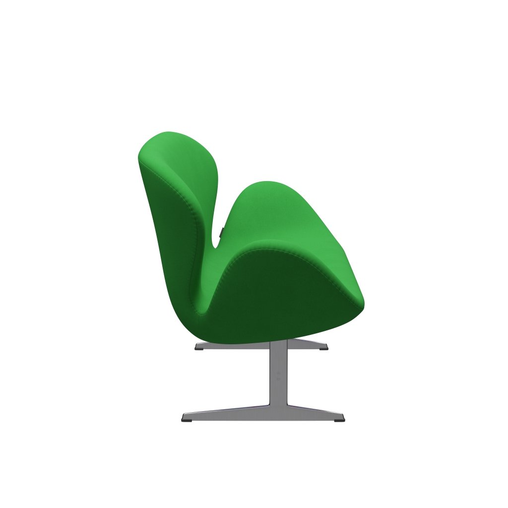 [product_category]-Fritz Hansen Swan Sofa 2 Seater, Satin Brushed Aluminium/Comfort Green (68003)-Fritz Hansen-3321-C68003-SPAL-FRI-3