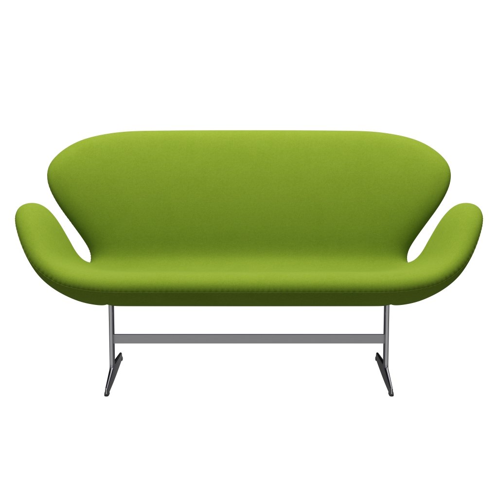 [product_category]-Fritz Hansen Swan Sofa 2 Seater, Satin Brushed Aluminium/Comfort Green (68011)-Fritz Hansen-3321-C68011-SPAL-FRI-1