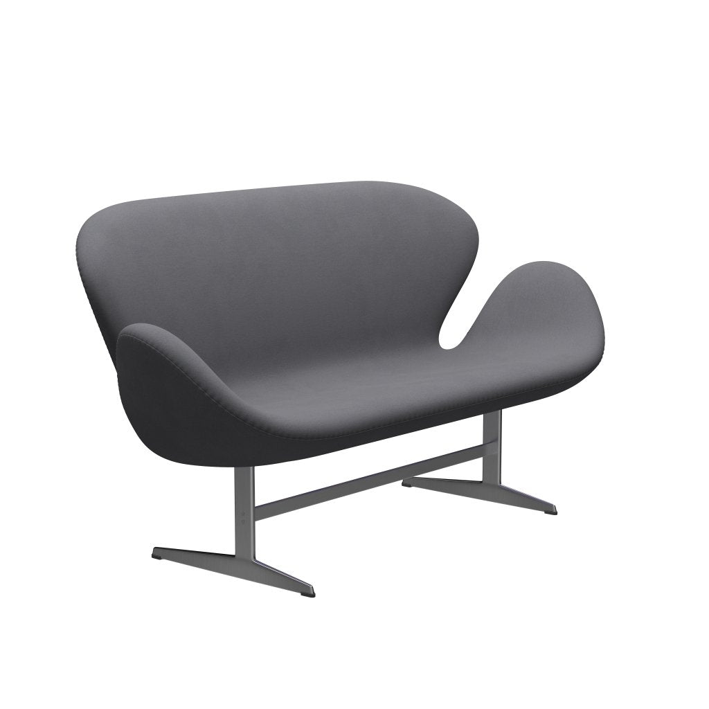 [product_category]-Fritz Hansen Swan Sofa 2 Seater, Satin Brushed Aluminium/Comfort Grey (01012)-Fritz Hansen-3321-C01012-SPAL-FRI-2