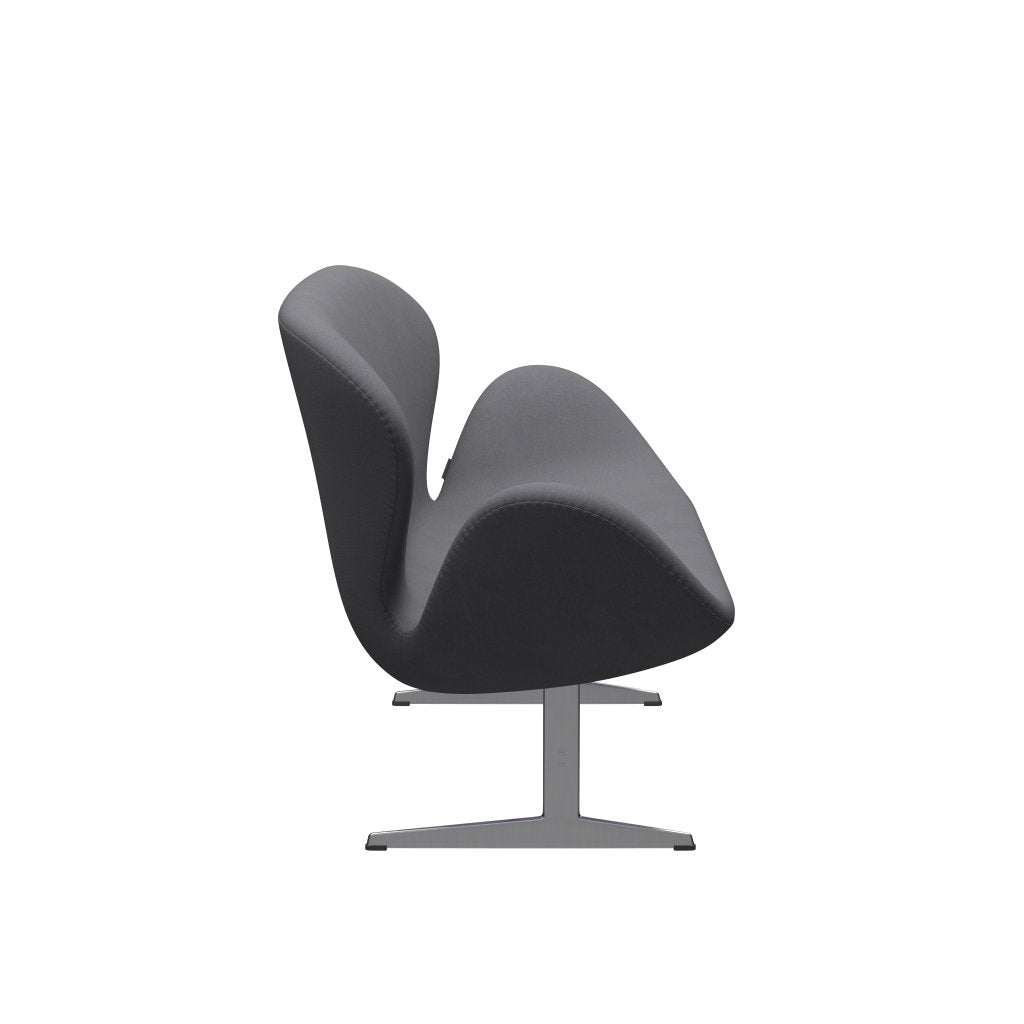 [product_category]-Fritz Hansen Swan Sofa 2 Seater, Satin Brushed Aluminium/Comfort Grey (01012)-Fritz Hansen-3321-C01012-SPAL-FRI-3