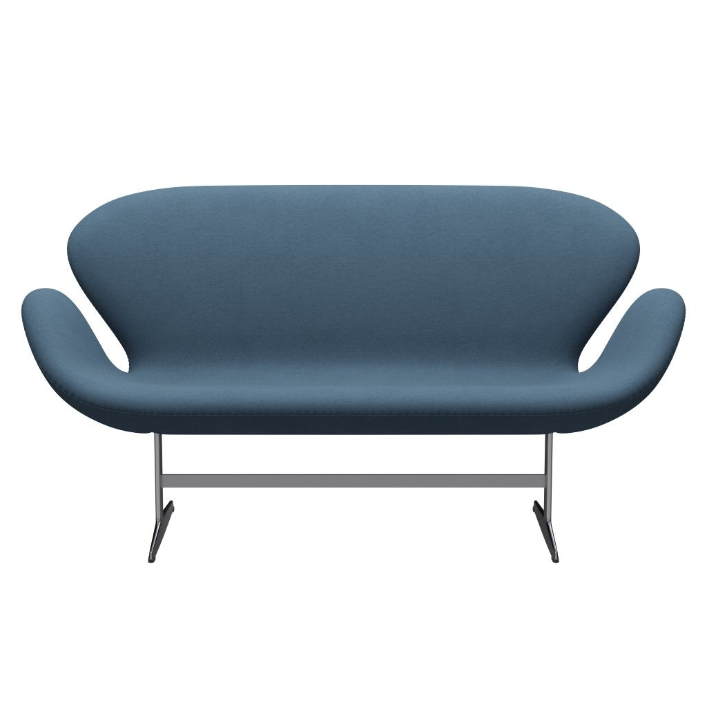[product_category]-Fritz Hansen Swan Sofa 2 Seater, Satin Brushed Aluminium/Comfort Grey (01160)-Fritz Hansen-3321-C01160-SPAL-FRI-1