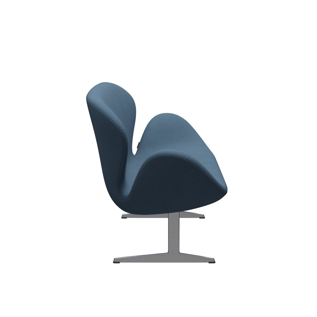 [product_category]-Fritz Hansen Swan Sofa 2 Seater, Satin Brushed Aluminium/Comfort Grey (01160)-Fritz Hansen-3321-C01160-SPAL-FRI-3