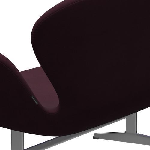 [product_category]-Fritz Hansen Swan Sofa 2 Seater, Satin Brushed Aluminium/Comfort Light Bordeaux-Fritz Hansen-3321-C01163-SPAL-FRI-5