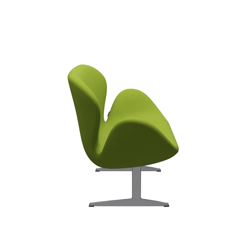 [product_category]-Fritz Hansen Swan Sofa 2 Seater, Satin Brushed Aluminium/Comfort Light Green (68000)-Fritz Hansen-3321-C68000-SPAL-FRI-3