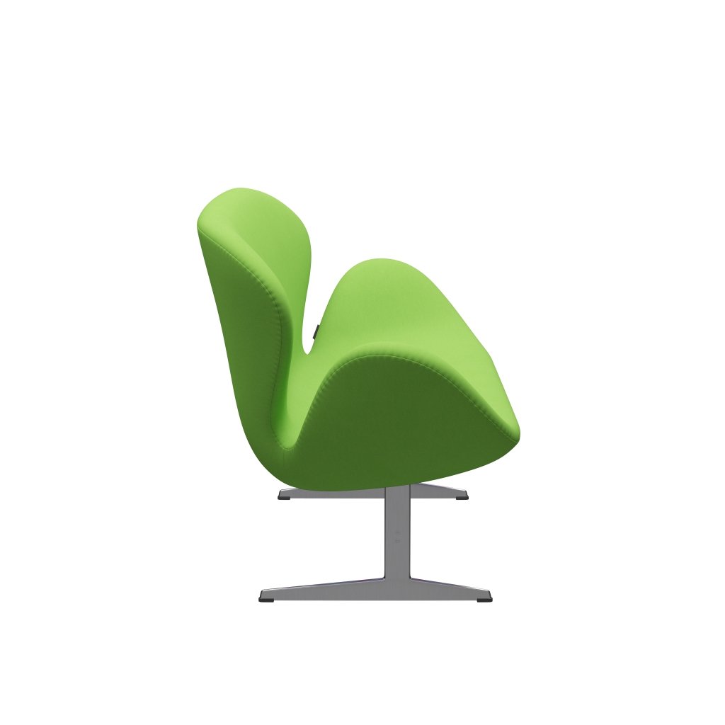 [product_category]-Fritz Hansen Swan Sofa 2 Seater, Satin Brushed Aluminium/Comfort Light Green (68010)-Fritz Hansen-3321-C68010-SPAL-FRI-3