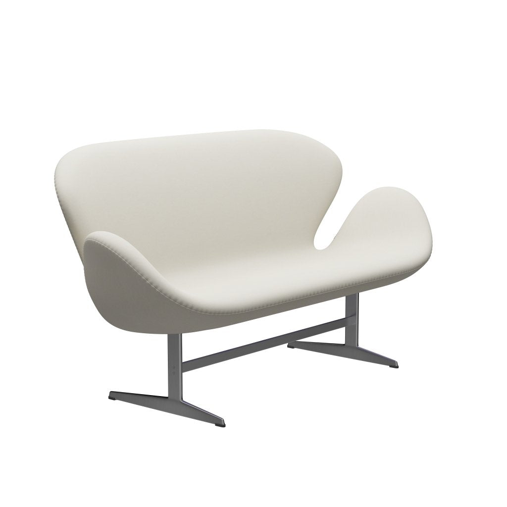 [product_category]-Fritz Hansen Swan Sofa 2 Seater, Satin Brushed Aluminium/Comfort Light Grey-Fritz Hansen-3321-C60002-SPAL-FRI-2