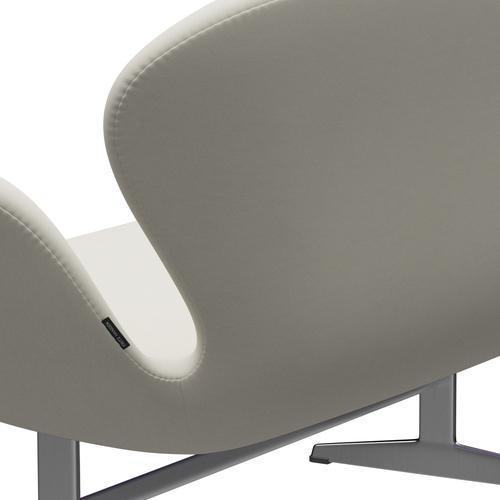 [product_category]-Fritz Hansen Swan Sofa 2 Seater, Satin Brushed Aluminium/Comfort Light Grey-Fritz Hansen-3321-C60002-SPAL-FRI-5