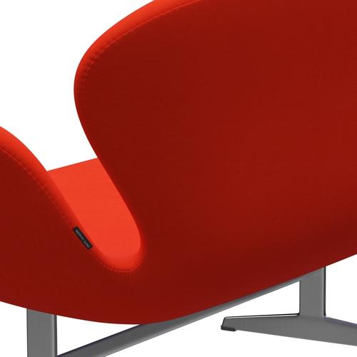 [product_category]-Fritz Hansen Swan Sofa 2 Seater, Satin Brushed Aluminium/Comfort Orange/Red-Fritz Hansen-3321-C63006-SPAL-FRI-5