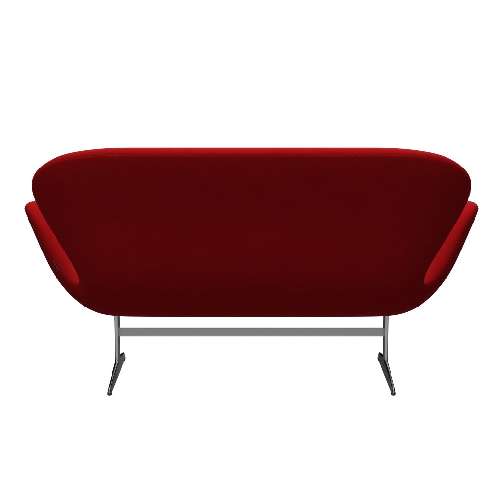 [product_category]-Fritz Hansen Swan Sofa 2 Seater, Satin Brushed Aluminium/Comfort Red (01414)-Fritz Hansen-3321-C01414-SPAL-FRI-4