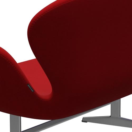 [product_category]-Fritz Hansen Swan Sofa 2 Seater, Satin Brushed Aluminium/Comfort Red (01414)-Fritz Hansen-3321-C01414-SPAL-FRI-5