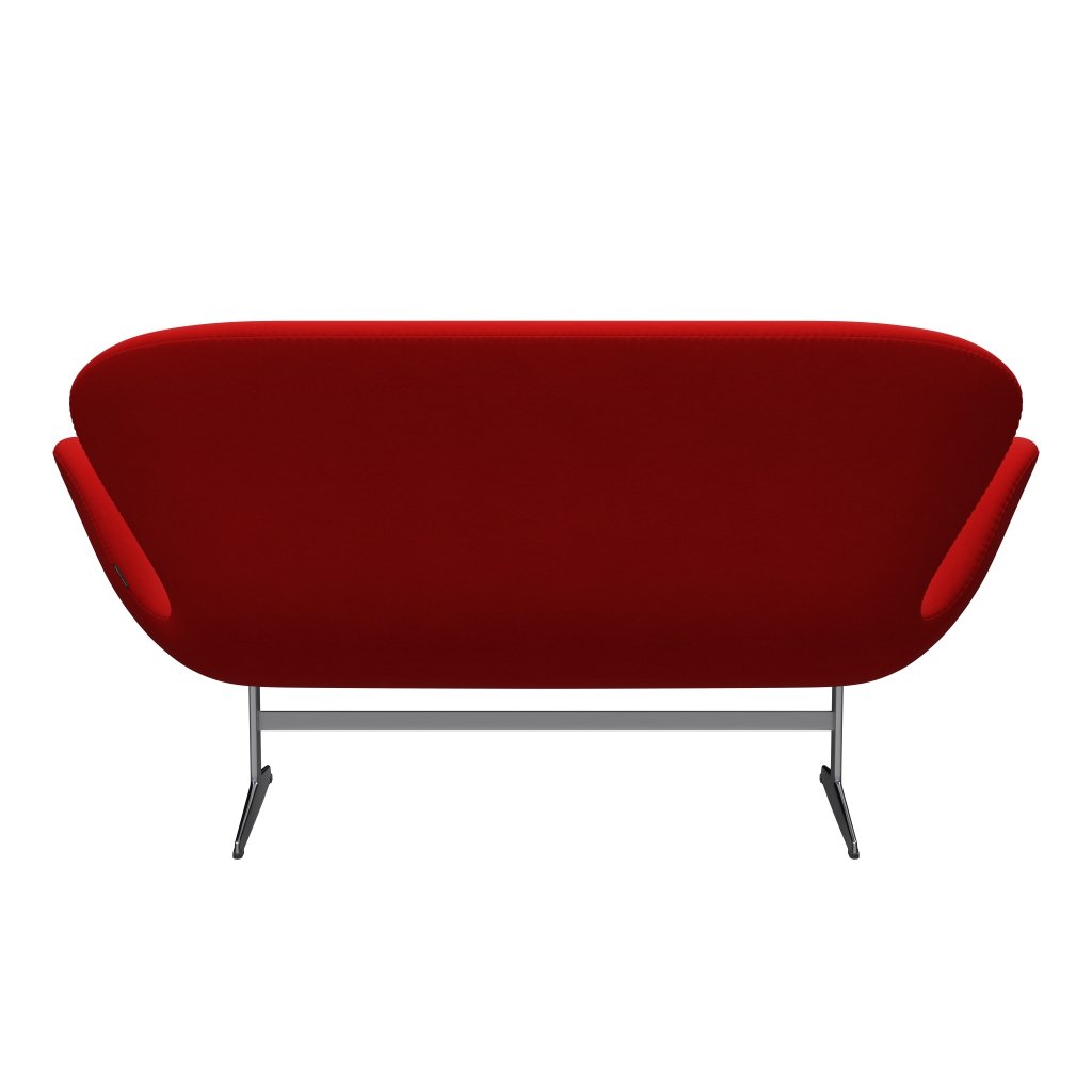 [product_category]-Fritz Hansen Swan Sofa 2 Seater, Satin Brushed Aluminium/Comfort Red (64003)-Fritz Hansen-3321-C64003-SPAL-FRI-4