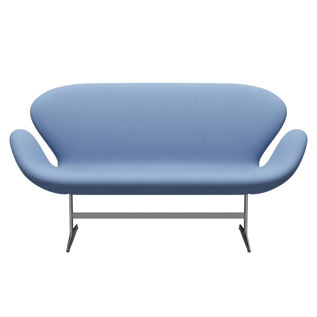 [product_category]-Fritz Hansen Swan Sofa 2 Seater, Satin Brushed Aluminium/Comfort White/Blue-Fritz Hansen-3321-C66002-SPAL-FRI-1