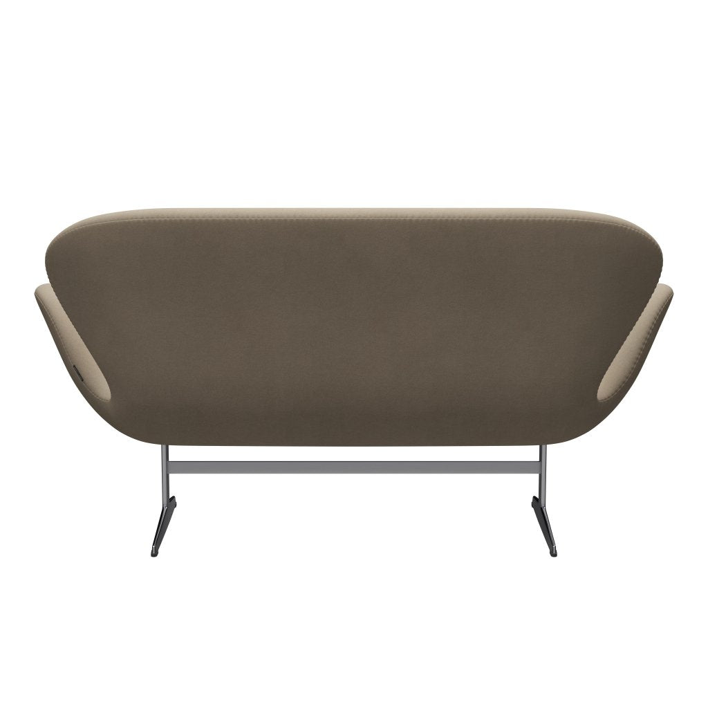 [product_category]-Fritz Hansen Swan Sofa 2 Seater, Satin Brushed Aluminium/Divina Light Beige-Fritz Hansen-3321-DIV224-SPAL-FRI-4