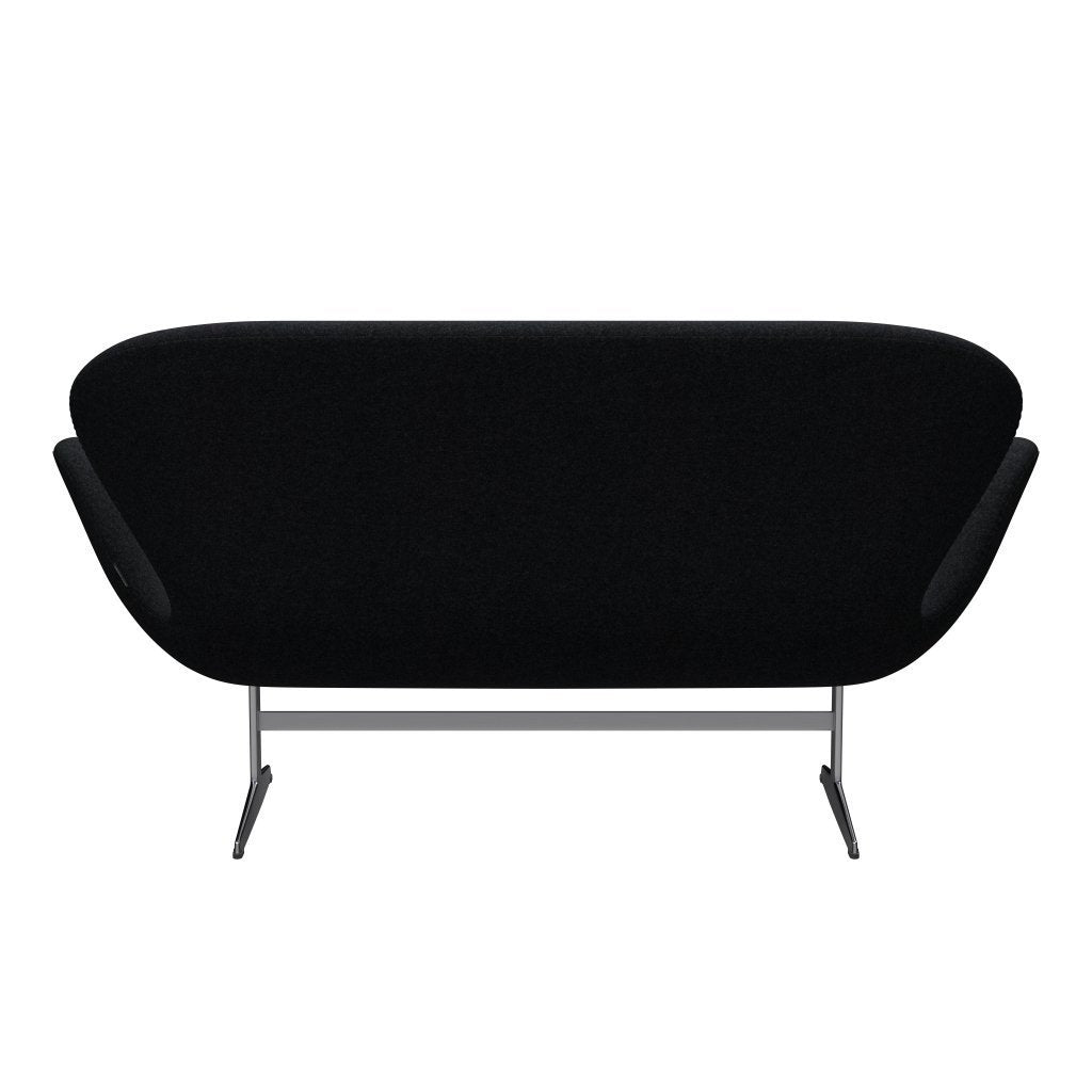 [product_category]-Fritz Hansen Swan Sofa 2 Seater, Satin Brushed Aluminium/Divina Md Black-Fritz Hansen-3321-DMD193-SPAL-FRI-4