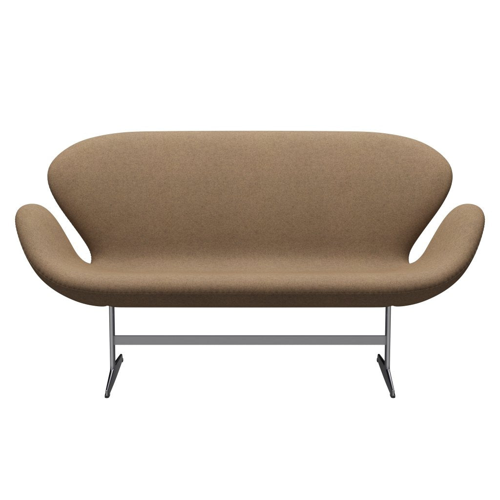 [product_category]-Fritz Hansen Swan Sofa 2 Seater, Satin Brushed Aluminium/Divina Md Café Latte-Fritz Hansen-3321-DMD453-SPAL-FRI-1