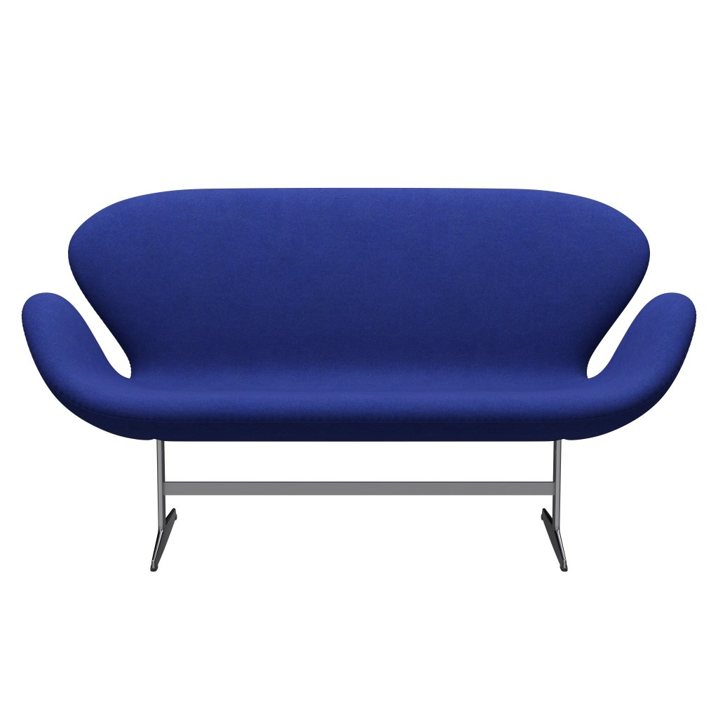 [product_category]-Fritz Hansen Swan Sofa 2 Seater, Satin Brushed Aluminium/Divina Melange Blue-Fritz Hansen-3321-DIM747-SPAL-FRI-1