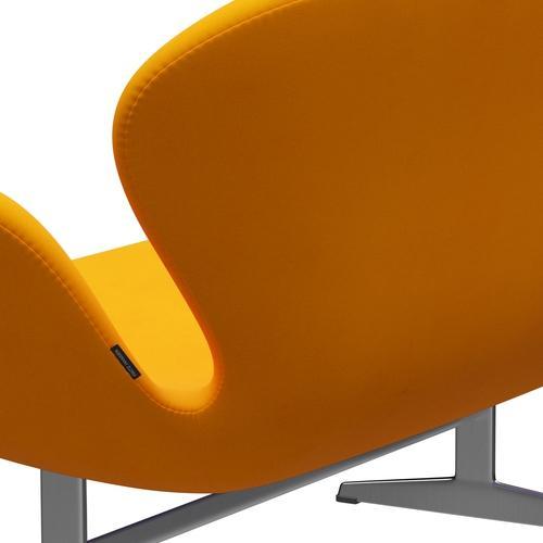 [product_category]-Fritz Hansen Swan Sofa 2 Seater, Satin Brushed Aluminium/Divina Orange (426)-Fritz Hansen-3321-DIV426-SPAL-FRI-5