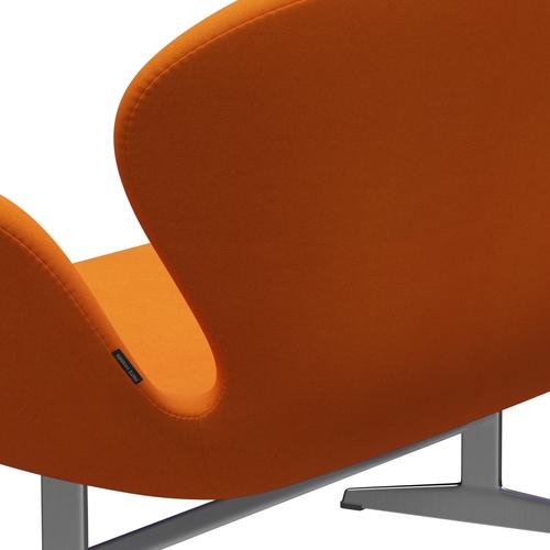 [product_category]-Fritz Hansen Swan Sofa 2 Seater, Satin Brushed Aluminium/Divina Orange (444)-Fritz Hansen-3321-DIV444-SPAL-FRI-5