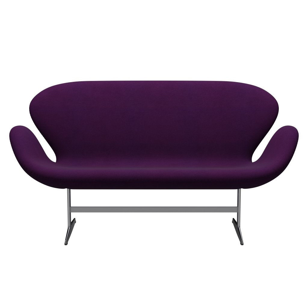 [product_category]-Fritz Hansen Swan Sofa 2 Seater, Satin Brushed Aluminium/Divina Violet (696)-Fritz Hansen-3321-DIV696-SPAL-FRI-1