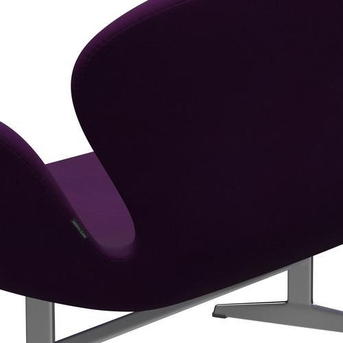[product_category]-Fritz Hansen Swan Sofa 2 Seater, Satin Brushed Aluminium/Divina Violet (696)-Fritz Hansen-3321-DIV696-SPAL-FRI-5